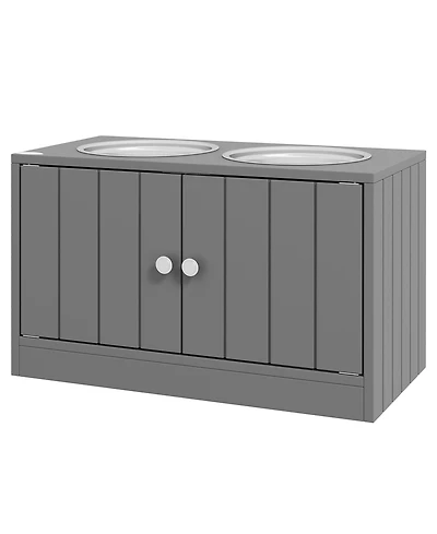 Ruie Elevated Dog Bowls with Storage Cabinet Raised Stand for Large Dogs