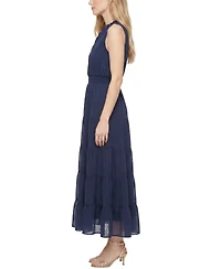 Ny Collection Women's Sleeveless Tiered Swiss Dot Maxi Dress