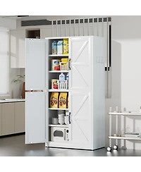 Streamdale Furniture Steel Kitchen Pantry Storage Cabinet with Adjustable Shelves