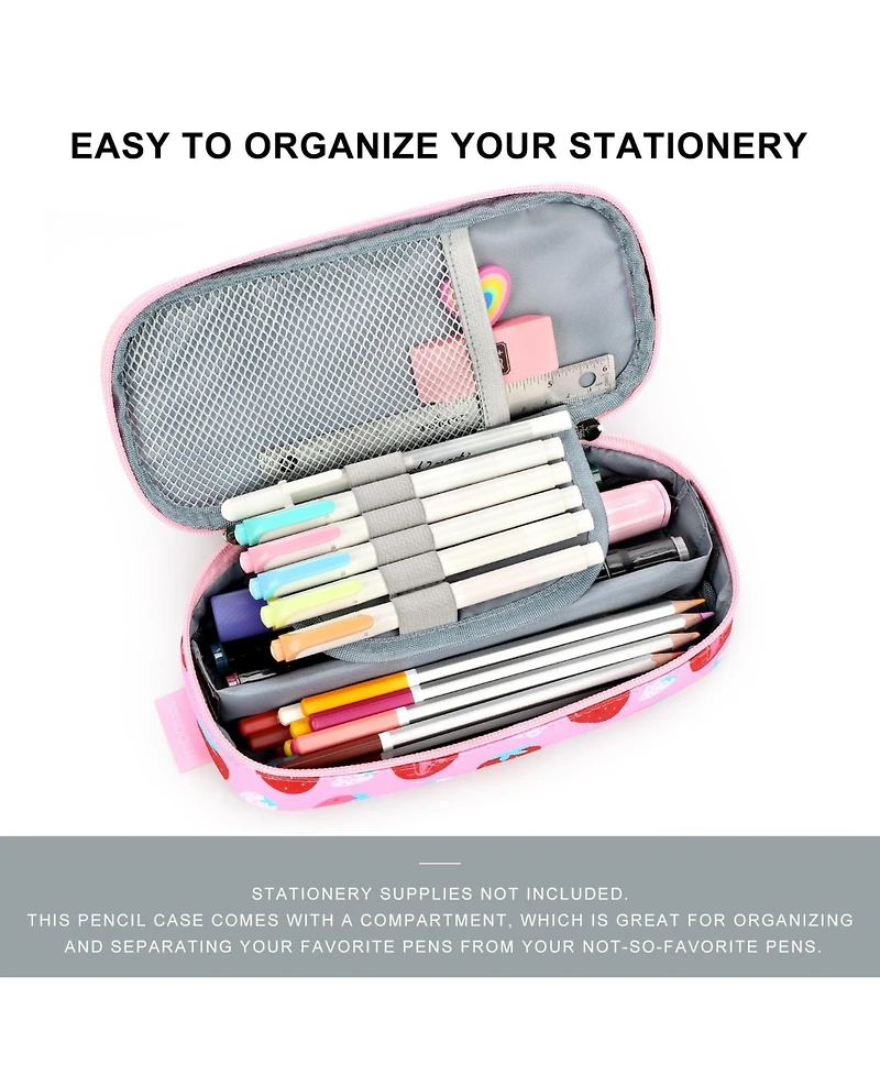 Danrong Multi-Slot Pencil Case with Cute Patterns – School Stationery Organizer for Girls and Children