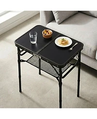Piscifun Folding Tv Tray Table Adjustable Height Portable Sofa Snack Storage Lightweight Aluminum Indoor Outdoor