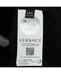 Pre-Owned Versace Men's Barocco Print Pique Polo T-Shirt
