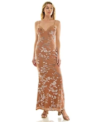 Beauty & Grace Junior's V-Neck Midi Dress