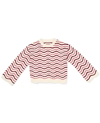 CeCe Girls' 4-16 Crewneck Pointel Sweater