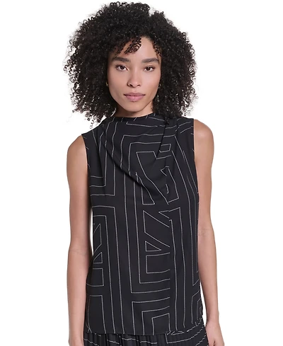 Karl Lagerfeld Paris Women's Sleeveless Cowl Neck Blouse