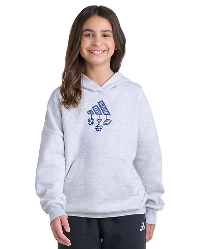 adidas Girls' 7-16 Long-Sleeve Graphic Fleece Hooded Sweatshirt