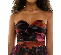 City Studios Juniors' Sweetheart Neck Strapless Fit and Flare Dress
