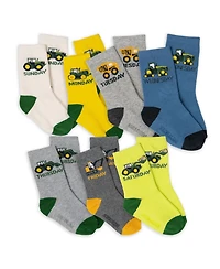 John Deere Little Boys' ( 4 -6 ) Non-Slip Grip 7-Pack Crew Socks