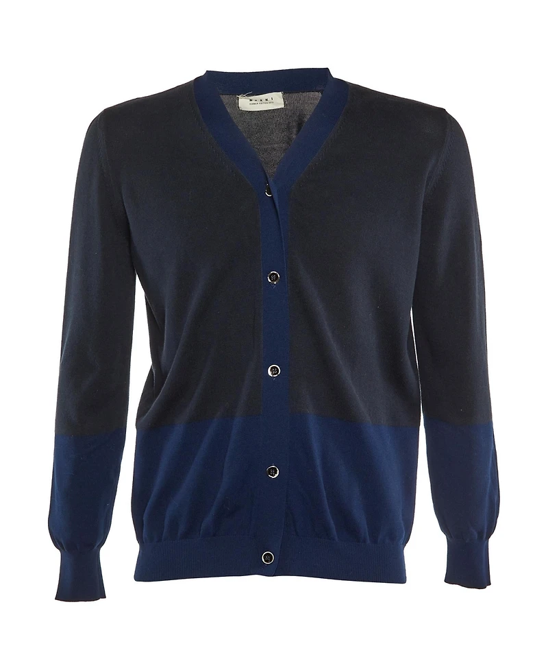 Pre-Owned Marni Men's Midnight Cotton Knit Button Front Cardigan