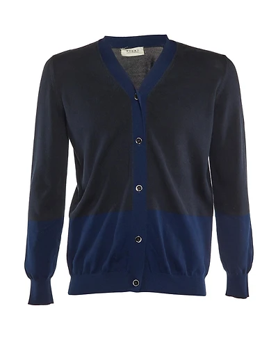 Pre-Owned Marni Men's Midnight Cotton Knit Button Front Cardigan