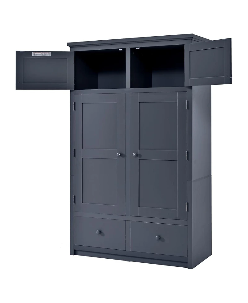 Streamdale Furniture Freestanding Kitchen Pantry Cabinet with 8 Door Shelves and 6 Drawers