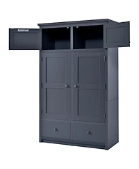 Streamdale Furniture Freestanding Kitchen Pantry Cabinet with 8 Door Shelves and 6 Drawers