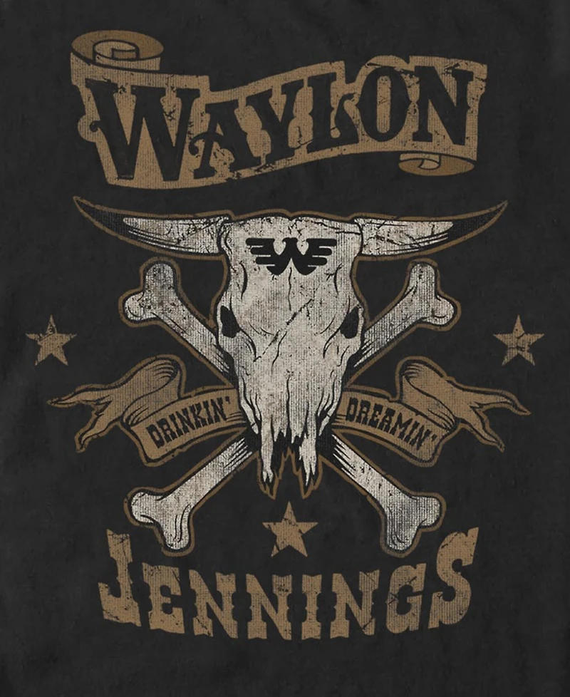 Fifth Sun Men's Waylon Jennings Drinkin Dreamin T-Shirt