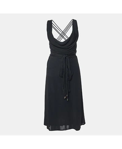 Pre-Owned Versace Women's Crepe Lace Up Back Sleeveless Dress