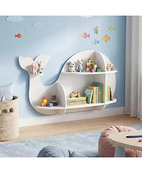 Slickblue Wall Mounted Floating Dolphin Shelves Storage Rack