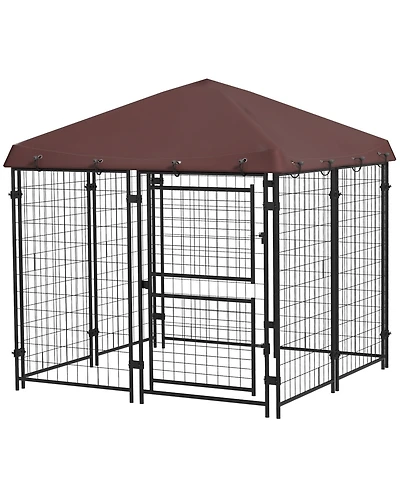 Ruie Outdoor Dog Kennel with Waterproof Canopy and Large Door