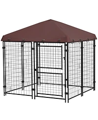 Ruie Outdoor Dog Kennel with Waterproof Canopy and Large Door