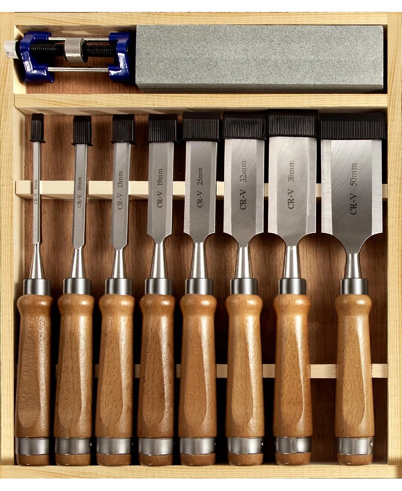 Xdovet Wood Chisel Set Woodworking Kit Steel Wooden Box Honing Guide Stone Carpenter Craftsman