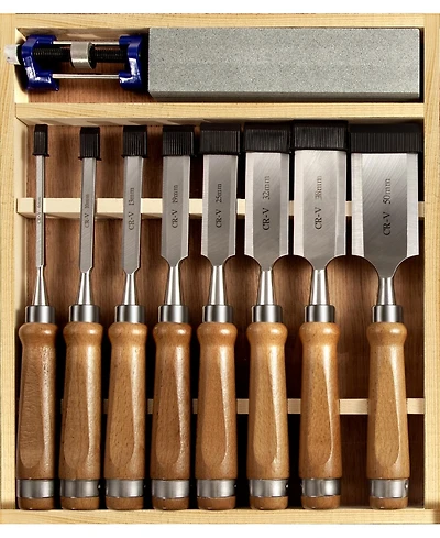 Xdovet Wood Chisel Set Woodworking Kit Steel Wooden Box Honing Guide Stone Carpenter Craftsman