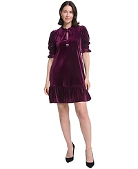 Jessica Howard Women's Tie-Neck Velvet Dress