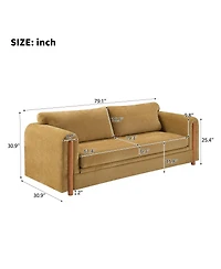 Streamdale Furniture Modern 3-Seater Upholstered Sofa, 79.1" Couch for Small Spaces