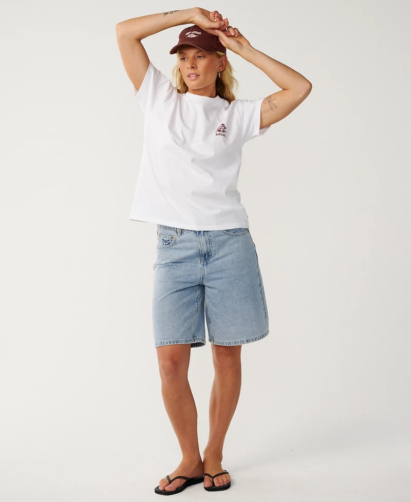 Rip Curl Women's Surf Puff Party Pack Graphic Relaxed Crewneck T-Shirt