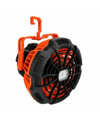 Ayamaya EcoBreeze 3-in-1 Rechargeable Camping Fan with Led Lantern, Power Bank, Remote Control and Hanging Hook, Orange