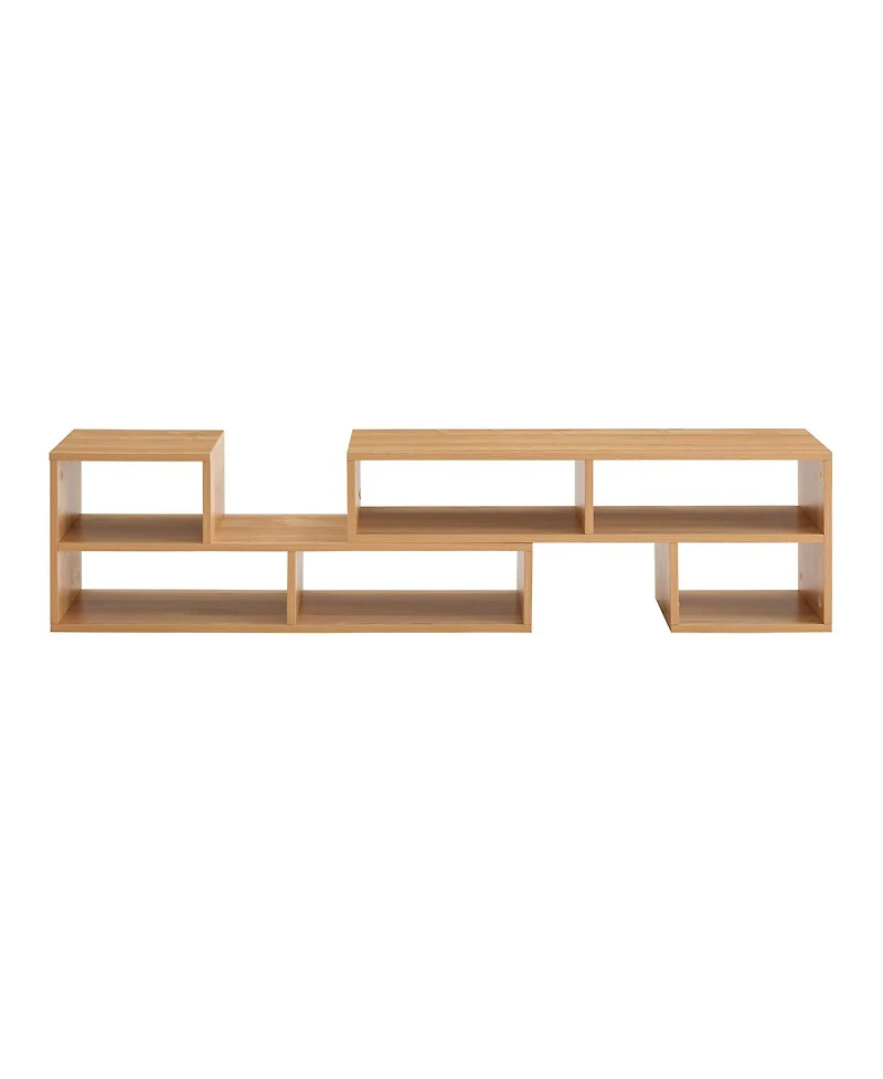 Streamdale Furniture Modular Freestyle Light Wood Adjustable Media Console with Open Storage