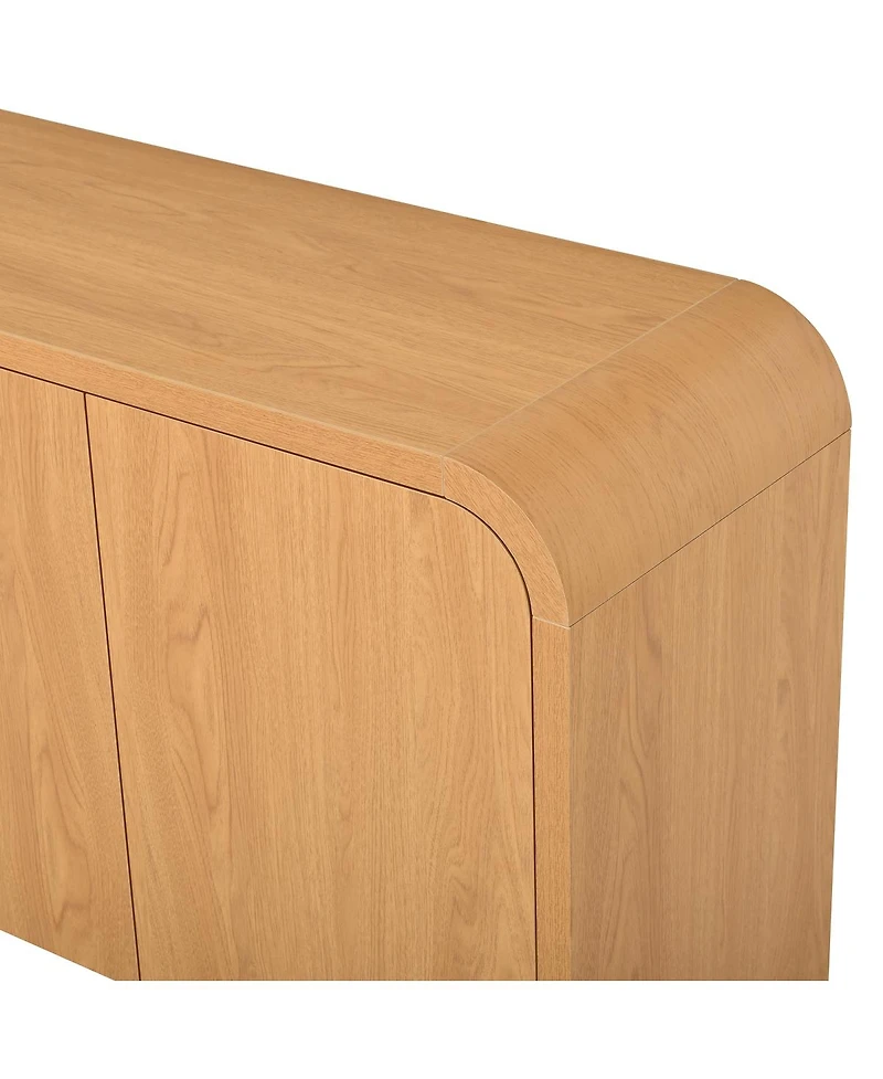 Streamdale Furniture Farmhouse Curved Edge Tv Stand for TVs up to 70" with Large Cabinets