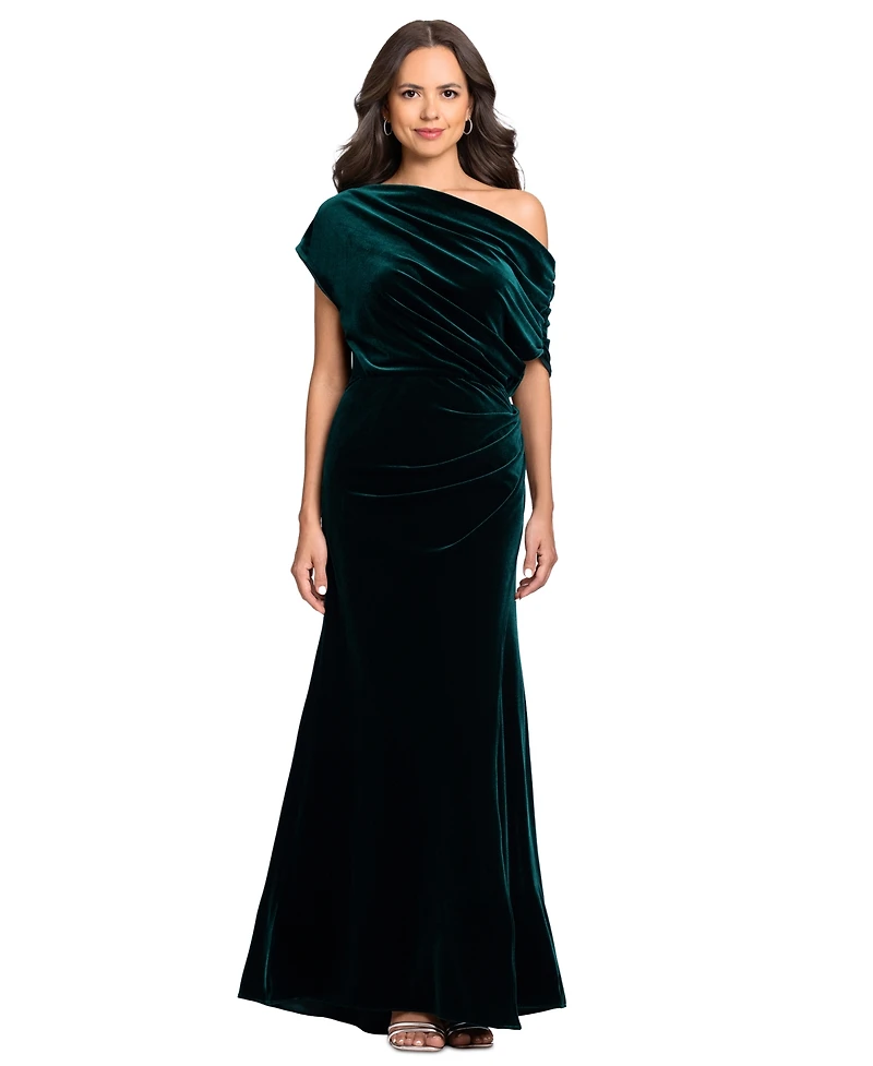 Betsy & Adam Women's One-Shoulder Gown
