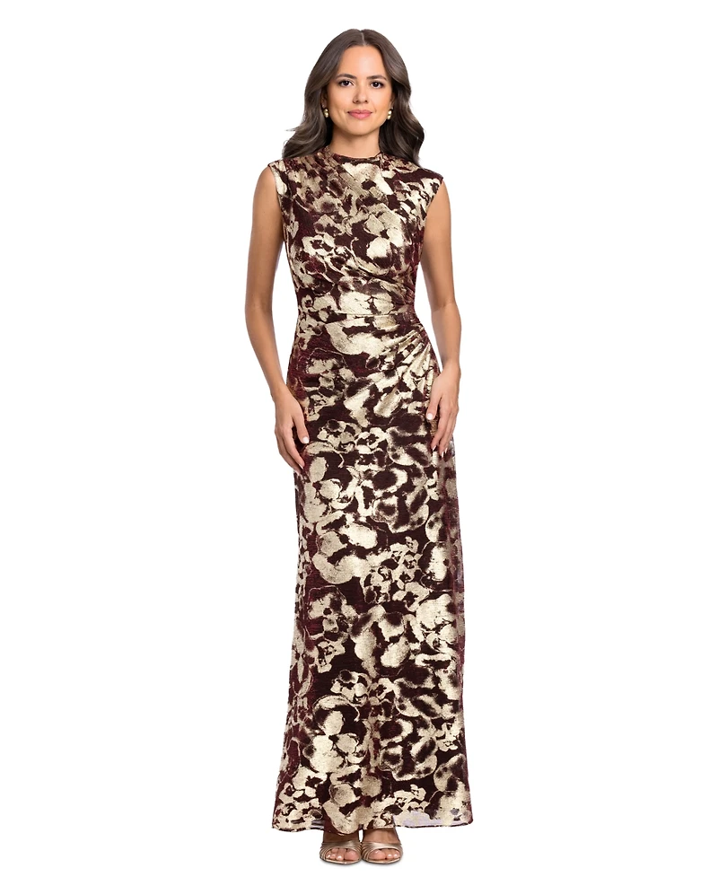 Betsy & Adam Women's Mock Neck Gown Dress