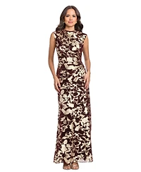 Betsy & Adam Women's Mock Neck Gown Dress