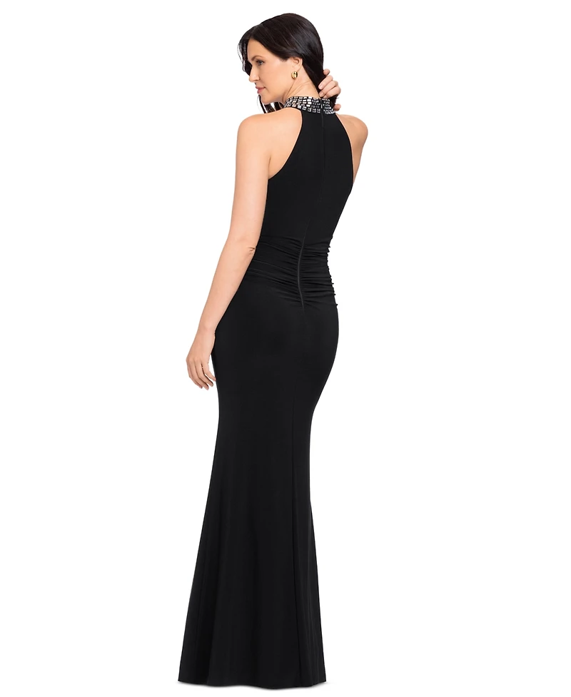 Betsy & Adam Women's Halter Neck Stud Jersey Dress