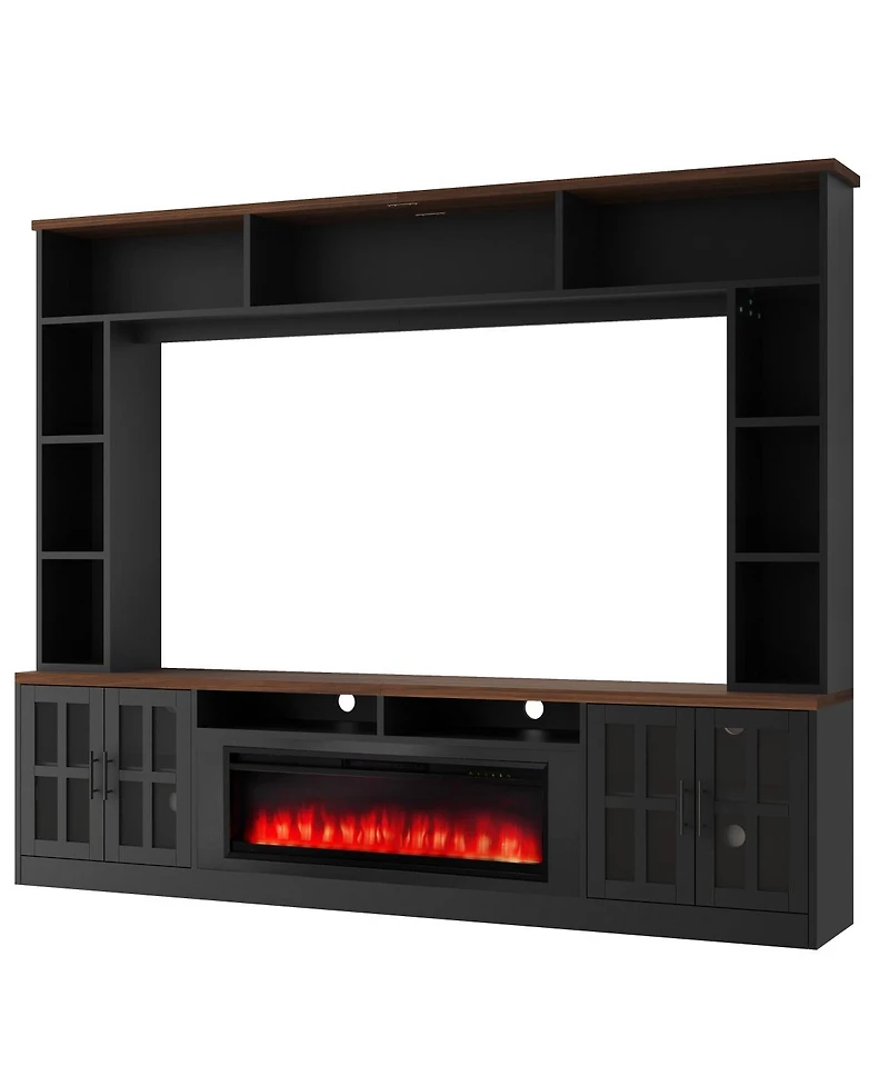 Streamdale Furniture 95.5" Wall Unit Entertainment Center with Electric Fireplace