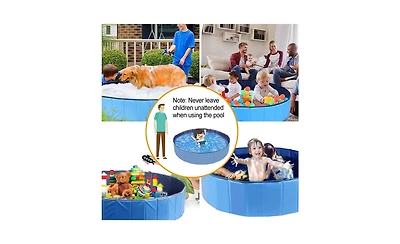 Zeny Foldable Pet Swimming Pool Pvc Kiddie Baby Dog Swim Bathing Tub Playmat Kids Pools