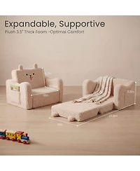 Kinder King 2-in-1 Toddler Sofa Chair Converts to Flip-Open Lounger Bed