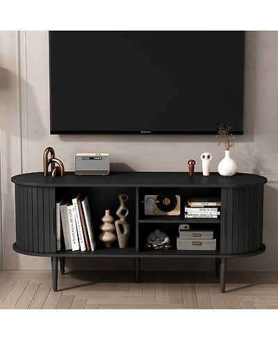 Streamdale Furniture 47" Modern Tv Console with Storage and Sliding Door