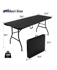Aofar 6Feet Folding Table Portable Plastic Utility Carrying Handle