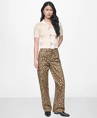 Dkny Jeans Women's Animal Print Mid-Rise Straight Leg