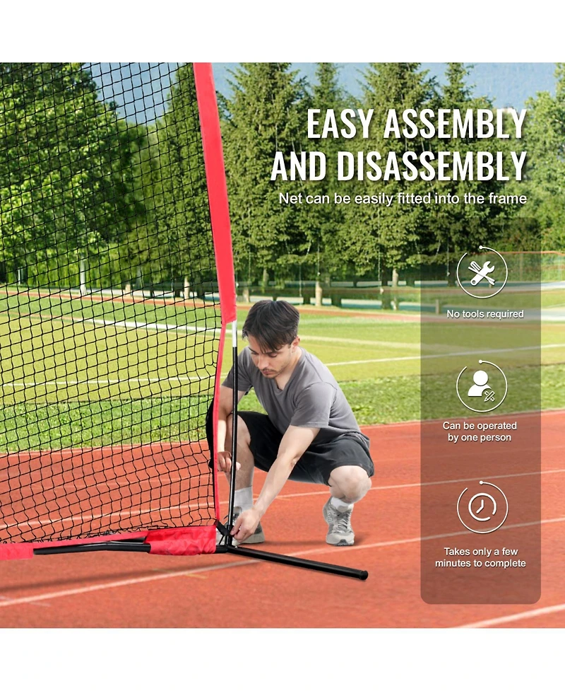 Vevor Barricade Backstop Net Ball Sports Barrier Softball Practice Net 16x10ft