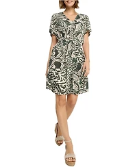 Lascana Women's Print V-Neck Dress