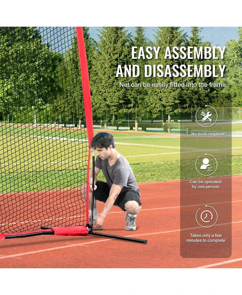 Vevor Barricade Backstop Net Ball Sports Barrier Softball Practice Net 20x10ft