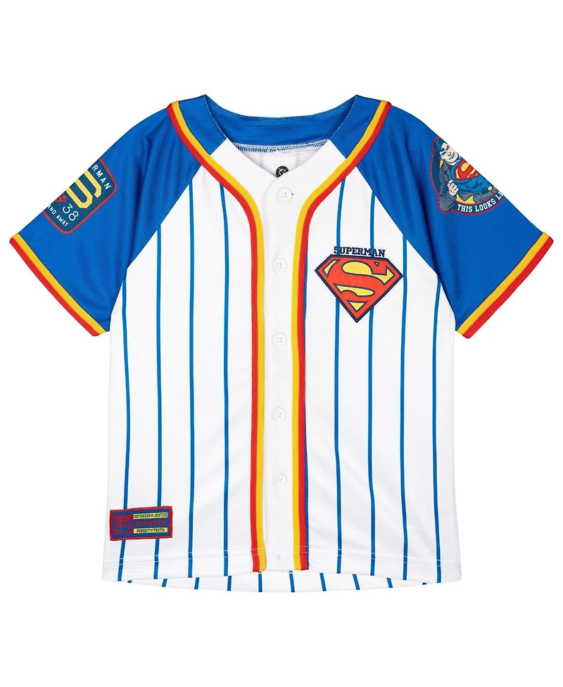 Justice League Superman Boys' (5-12) Athletic Baseball Jersey