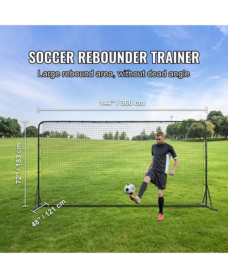 Vevor 12x6FT Soccer Rebounder Net Iron Soccer Training Equipment Portable Bag
