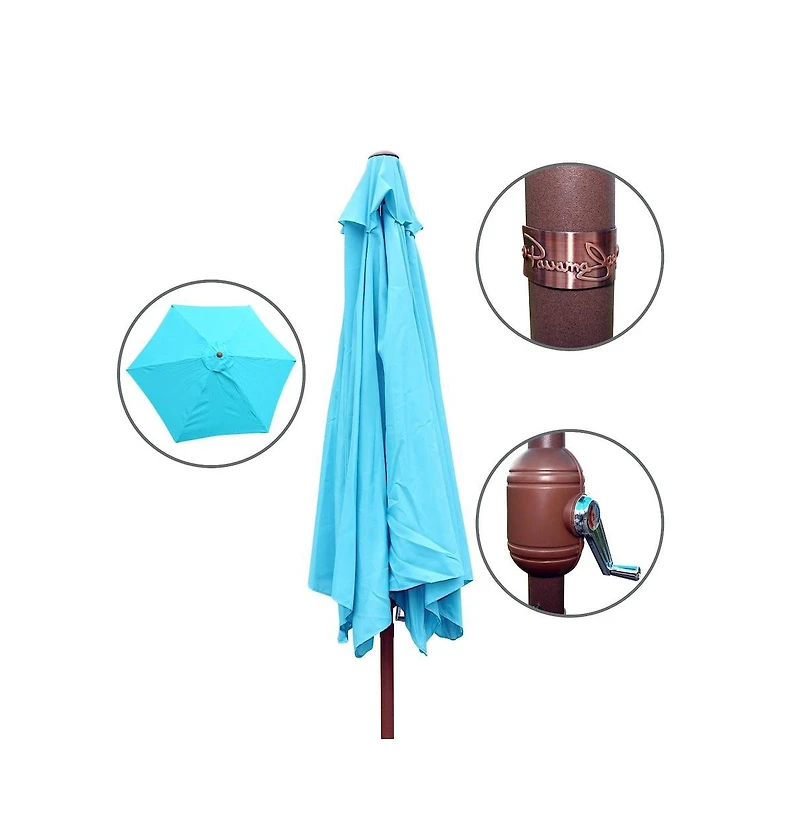 Panama Jack Outdoor Panama Jack Teal 9 Ft Alum Patio Umbrella W/Crank