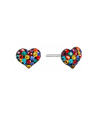 Macy's 8mm Crystal Pave Heart Stud Earrings