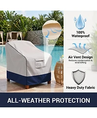 Homfan 2 Pack Heavy Duty Waterproof Outdoor Chair Covers – 600D Oxford Patio Furniture Covers, Fits 31"x35"x38" Chairs