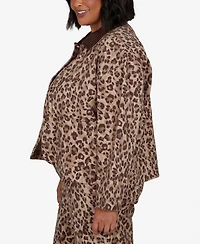 Ruby Rd. Plus Cheetah Print Denim Jacket