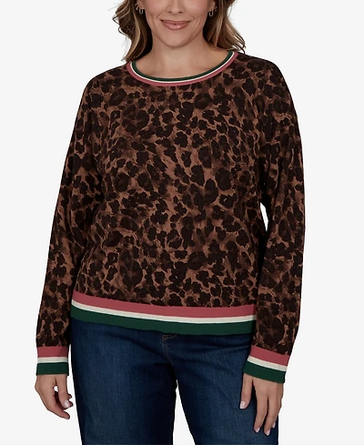 Ruby Rd. Plus Cheetah Print Knit Sweater