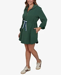 Ruby Rd. Plus Stripe Trim Drawstring Waist Dress